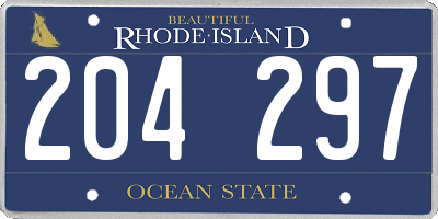 RI license plate 204297