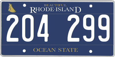 RI license plate 204299