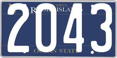 RI license plate 2043