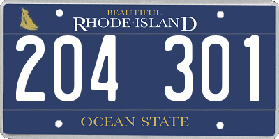 RI license plate 204301