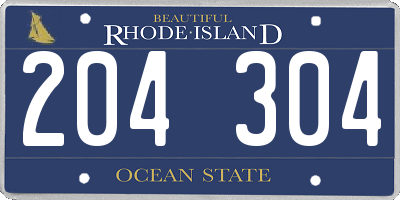 RI license plate 204304