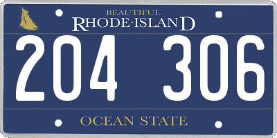 RI license plate 204306