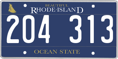 RI license plate 204313