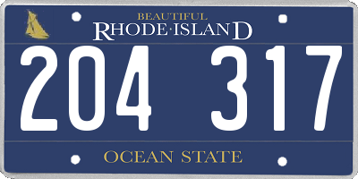 RI license plate 204317