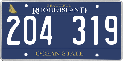 RI license plate 204319