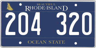 RI license plate 204320