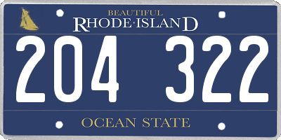 RI license plate 204322