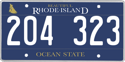 RI license plate 204323