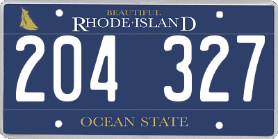 RI license plate 204327