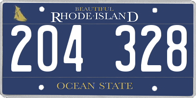 RI license plate 204328