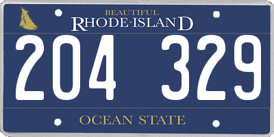 RI license plate 204329