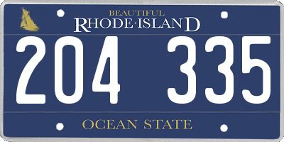 RI license plate 204335