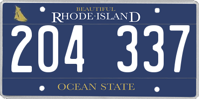 RI license plate 204337