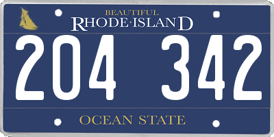 RI license plate 204342