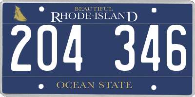 RI license plate 204346