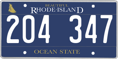 RI license plate 204347