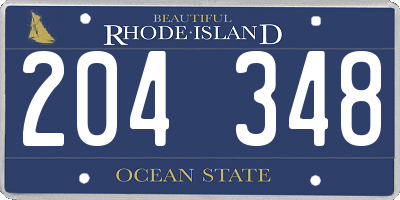 RI license plate 204348