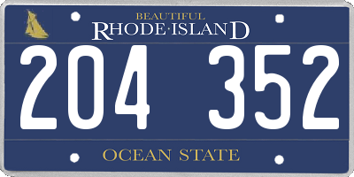 RI license plate 204352