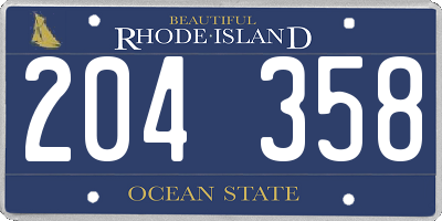 RI license plate 204358