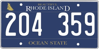 RI license plate 204359