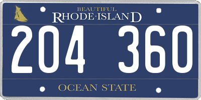 RI license plate 204360