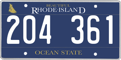 RI license plate 204361