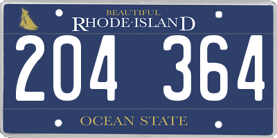 RI license plate 204364