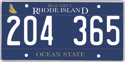 RI license plate 204365