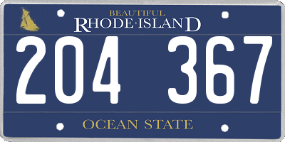 RI license plate 204367
