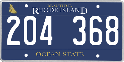 RI license plate 204368