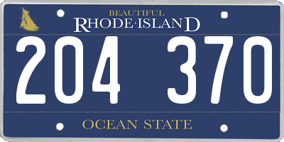 RI license plate 204370