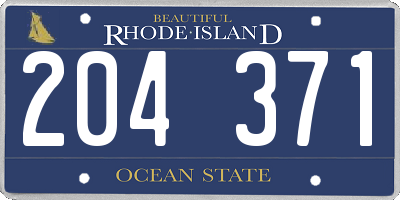 RI license plate 204371