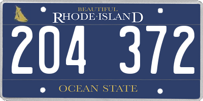 RI license plate 204372