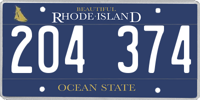 RI license plate 204374