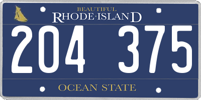 RI license plate 204375