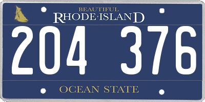 RI license plate 204376