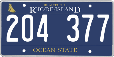 RI license plate 204377