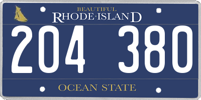 RI license plate 204380