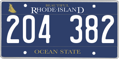 RI license plate 204382