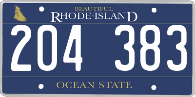 RI license plate 204383
