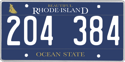 RI license plate 204384