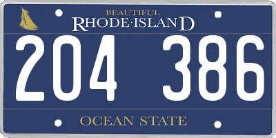 RI license plate 204386