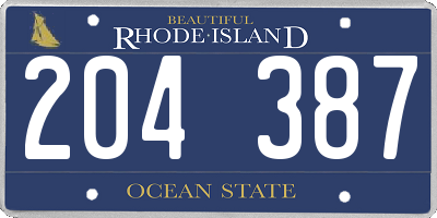 RI license plate 204387