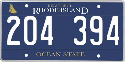 RI license plate 204394