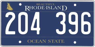 RI license plate 204396