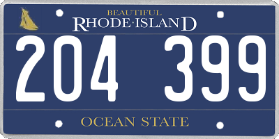 RI license plate 204399