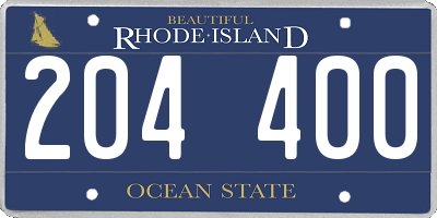 RI license plate 204400