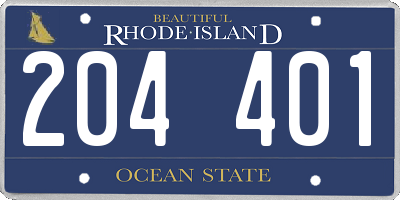 RI license plate 204401