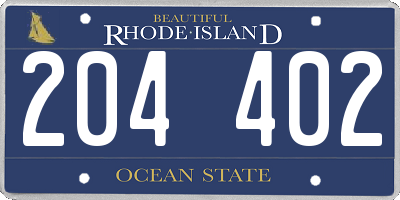 RI license plate 204402