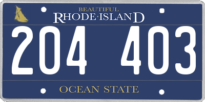 RI license plate 204403